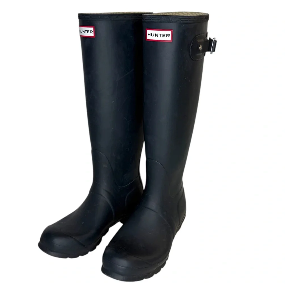 Women's Original Tall Rain Boots Navy Blue Rubber Waterproof Wellies size 7M/8F - Picture 3 of 15